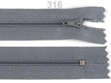 Reißverschluss Spirale 3 mm Länge 18 cm pinlock Mittelgrau